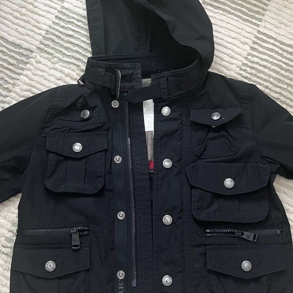Authentic Burberry Children Black Utility Field Jacket 2Y